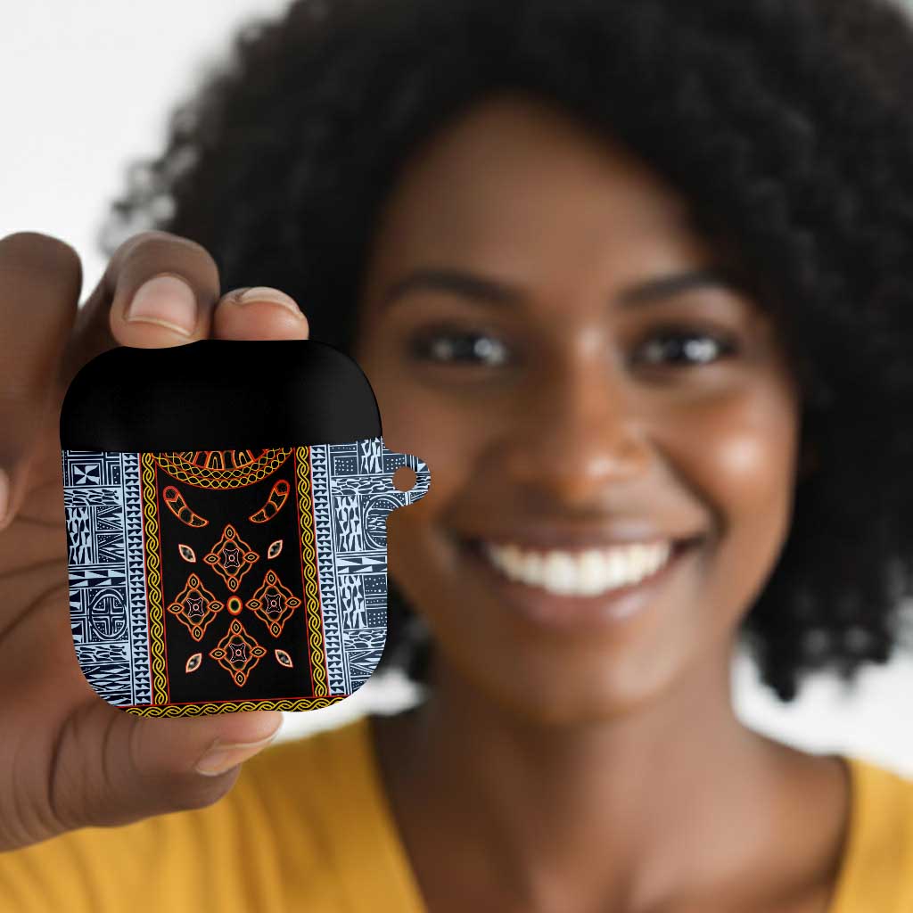 Cameroon Bamileke Toghu Pattern AirPods Case Bamenda Royal Cultural Design