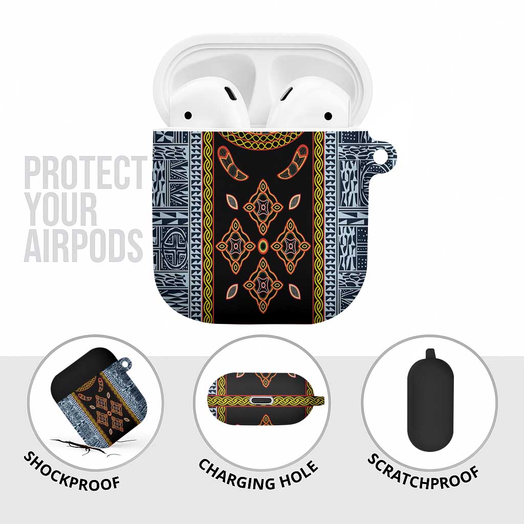 Cameroon Bamileke Toghu Pattern AirPods Case Bamenda Royal Cultural Design