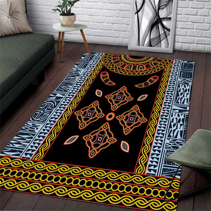 Cameroon Bamileke Toghu Pattern Area Rug Bamenda Royal Cultural Design