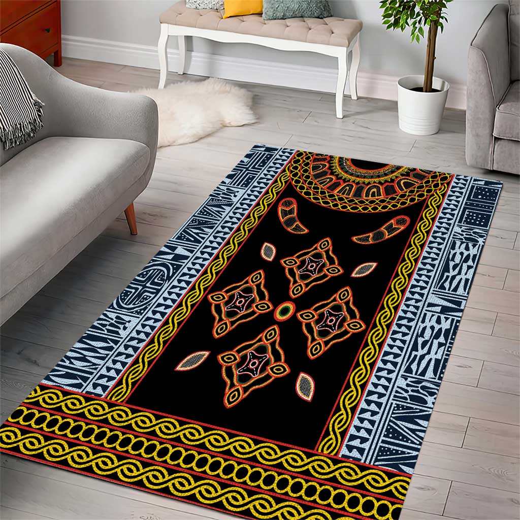 Cameroon Bamileke Toghu Pattern Area Rug Bamenda Royal Cultural Design