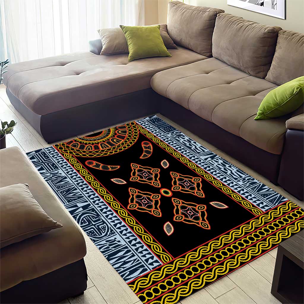 Cameroon Bamileke Toghu Pattern Area Rug Bamenda Royal Cultural Design
