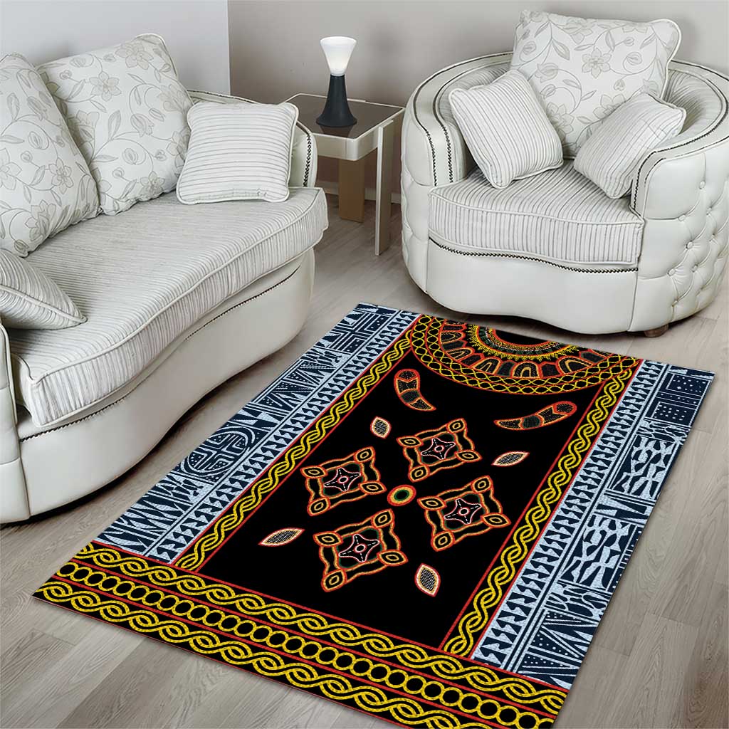 Cameroon Bamileke Toghu Pattern Area Rug Bamenda Royal Cultural Design