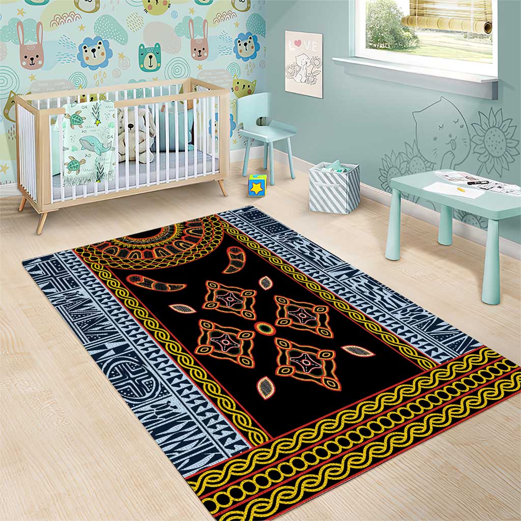 Cameroon Bamileke Toghu Pattern Area Rug Bamenda Royal Cultural Design