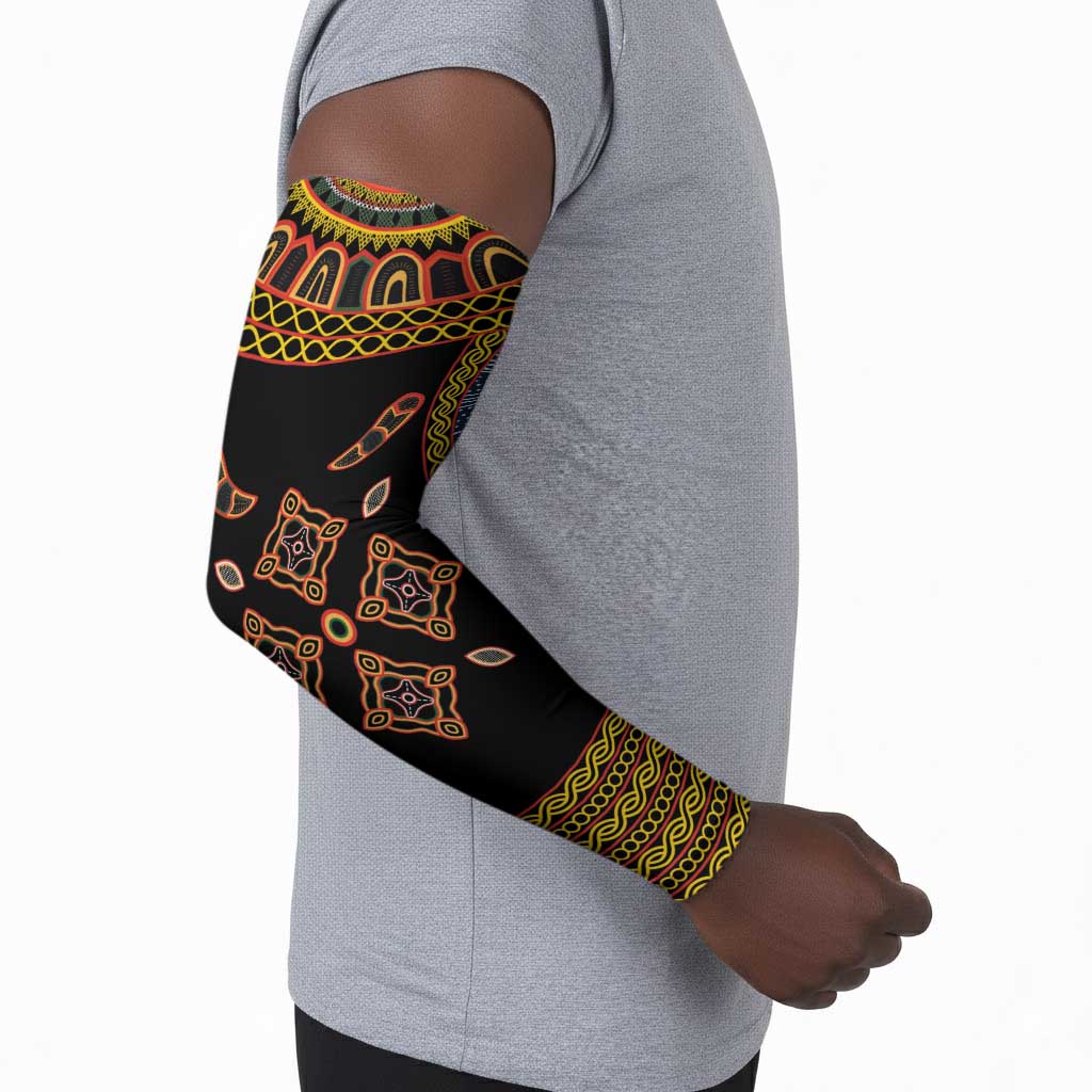 Cameroon Bamileke Toghu Pattern Arm Sleeves Bamenda Royal Cultural Design