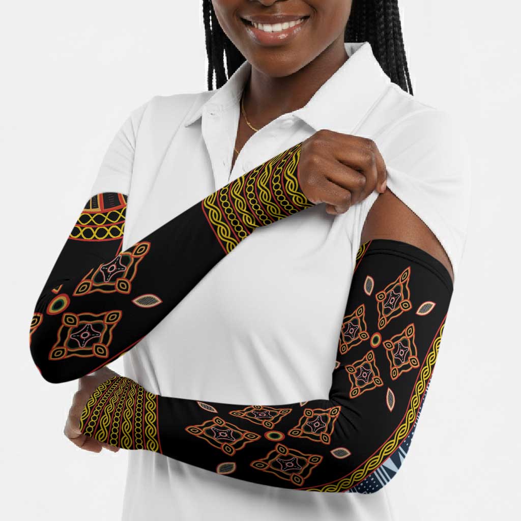 Cameroon Bamileke Toghu Pattern Arm Sleeves Bamenda Royal Cultural Design
