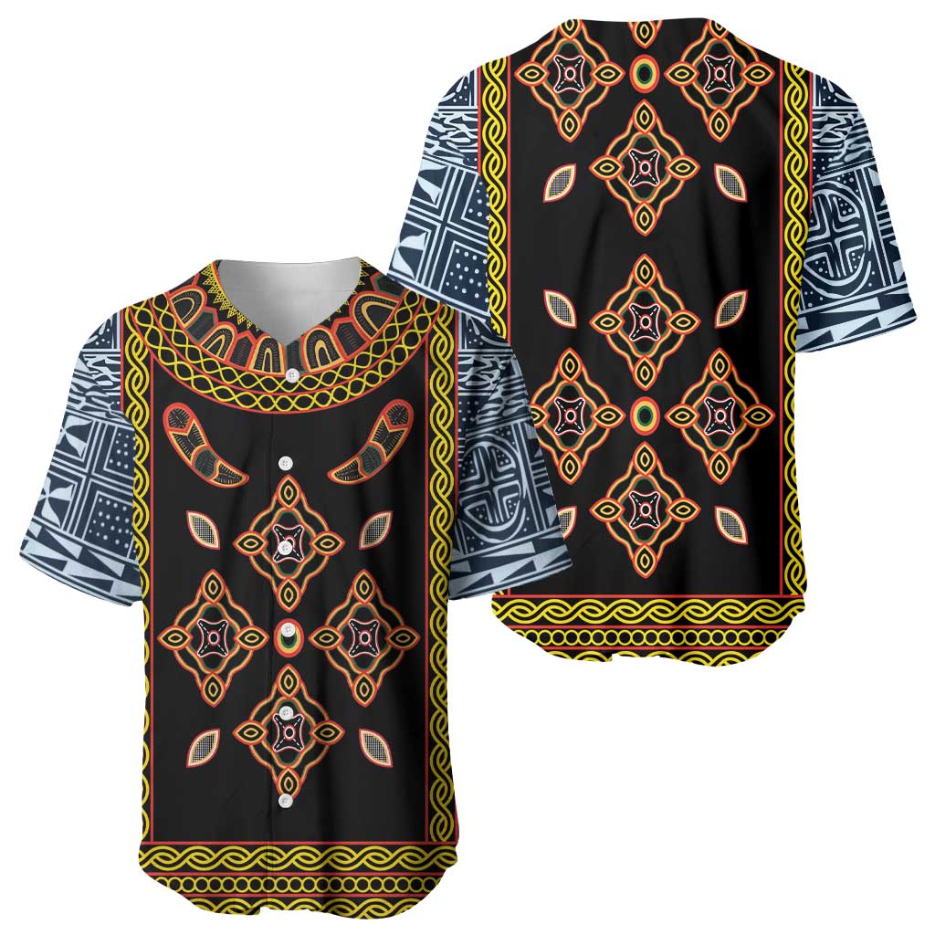 Cameroon Bamileke Toghu Pattern Baseball Jersey Bamenda Royal Cultural Design
