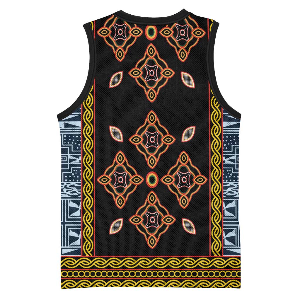 Cameroon Bamileke Toghu Pattern Basketball Jersey Bamenda Royal Cultural Design
