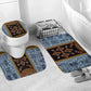 Cameroon Bamileke Toghu Pattern Bathroom Set Bamenda Royal Cultural Design