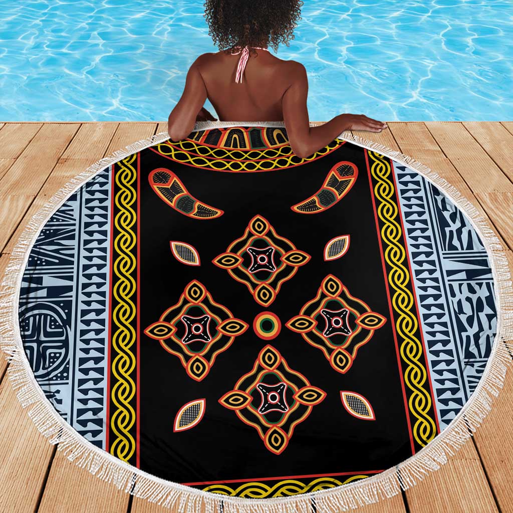 Cameroon Bamileke Toghu Pattern Beach Blanket Bamenda Royal Cultural Design