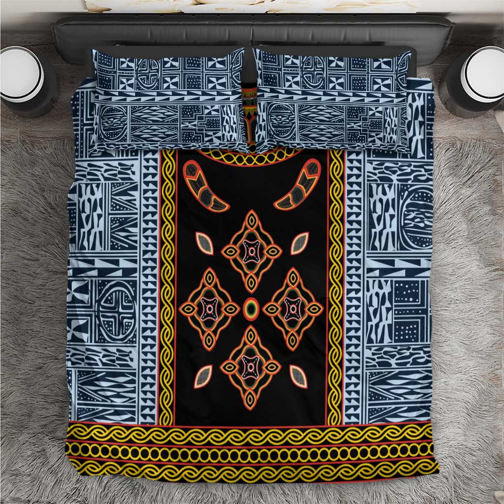 Cameroon Bamileke Toghu Pattern Bedding Set Bamenda Royal Cultural Design