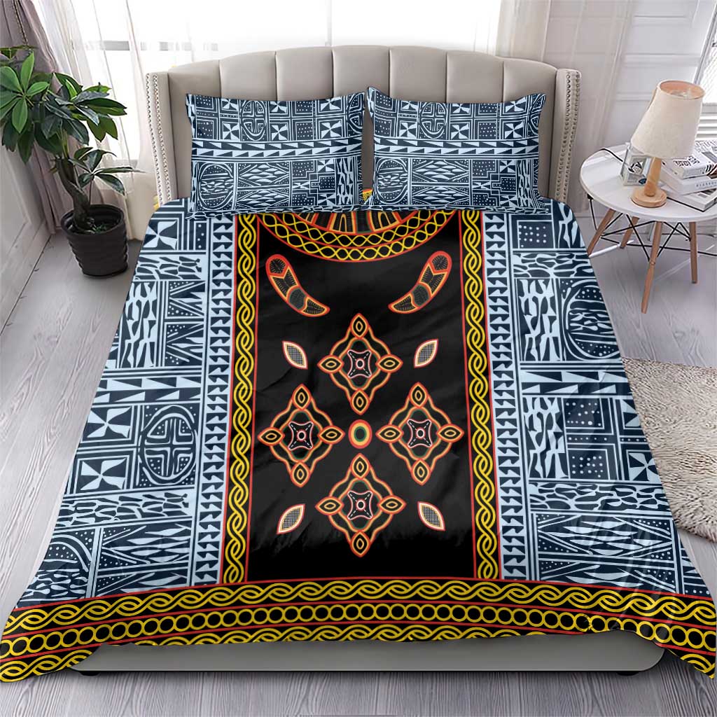 Cameroon Bamileke Toghu Pattern Bedding Set Bamenda Royal Cultural Design