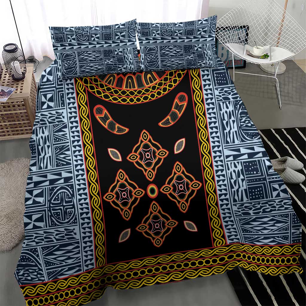 Cameroon Bamileke Toghu Pattern Bedding Set Bamenda Royal Cultural Design