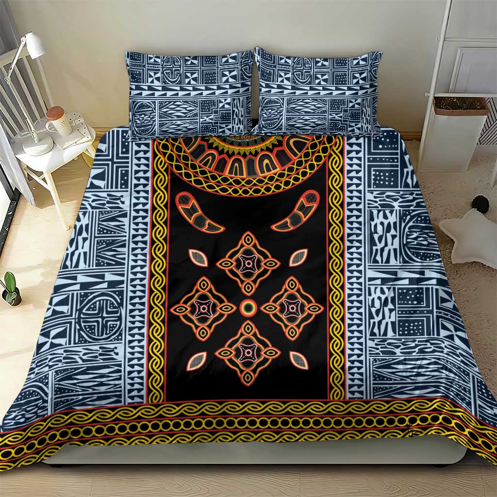 Cameroon Bamileke Toghu Pattern Bedding Set Bamenda Royal Cultural Design