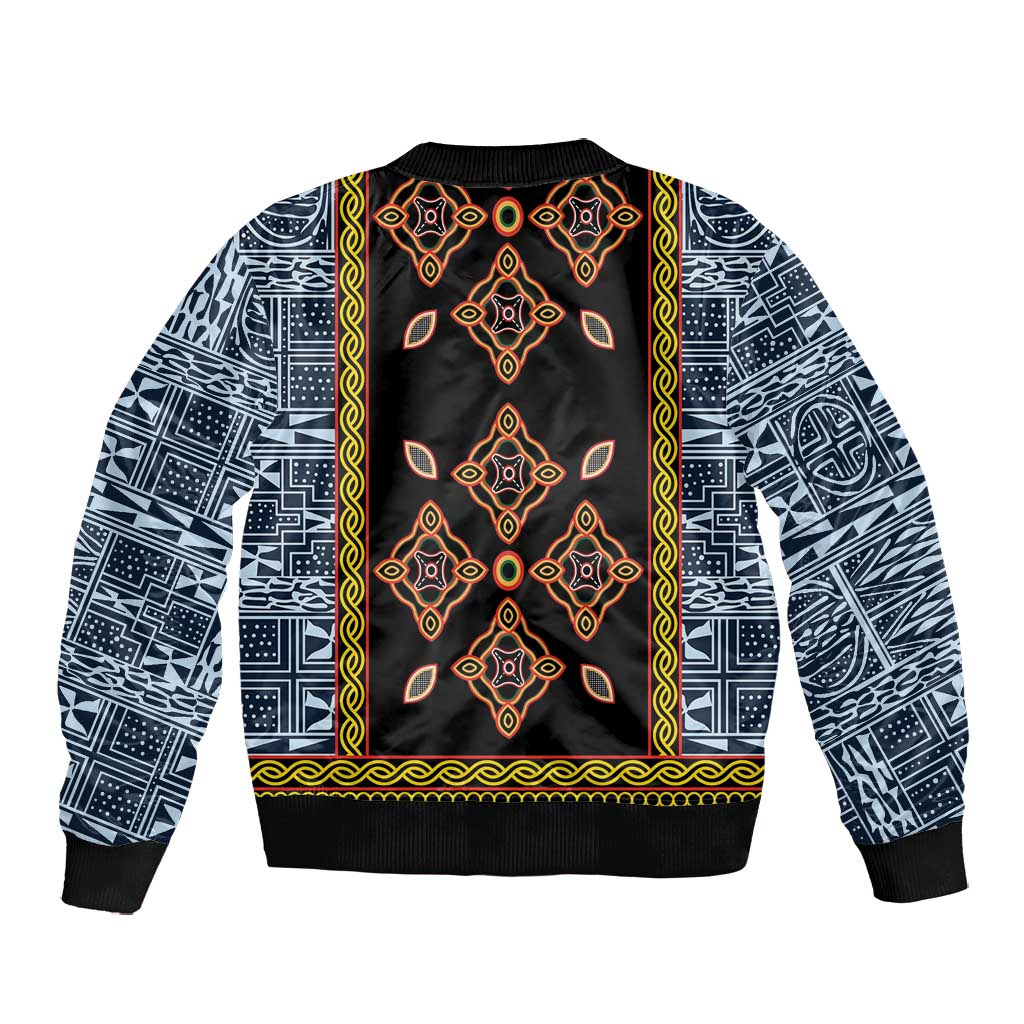 Cameroon Bamileke Toghu Pattern Bomber Jacket Bamenda Royal Cultural Design