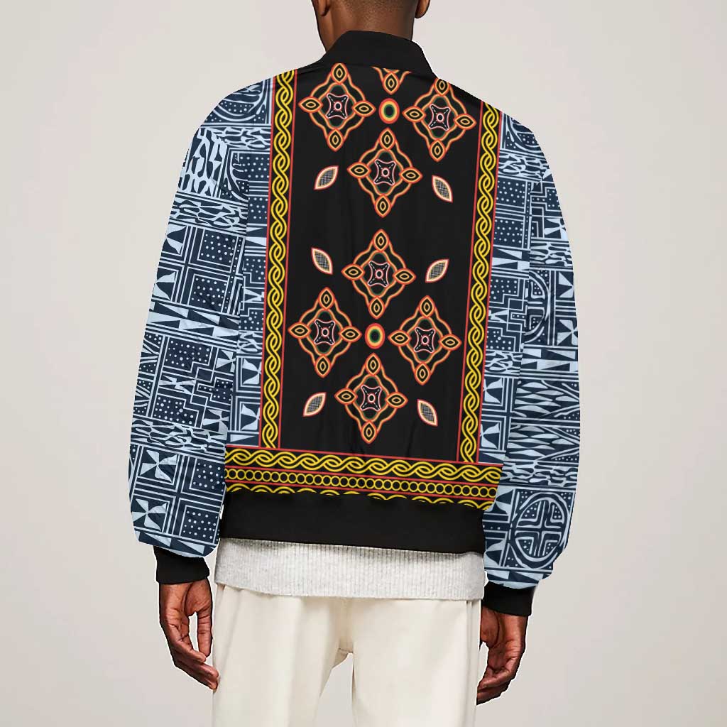 Cameroon Bamileke Toghu Pattern Bomber Jacket Bamenda Royal Cultural Design