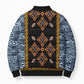 Cameroon Bamileke Toghu Pattern Bomber Puffer Jacket Bamenda Royal Cultural Design