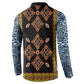 Cameroon Bamileke Toghu Pattern Button Sweatshirt Bamenda Royal Cultural Design