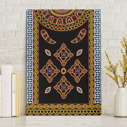 Cameroon Bamileke Toghu Pattern Canvas Wall Art Bamenda Royal Cultural Design