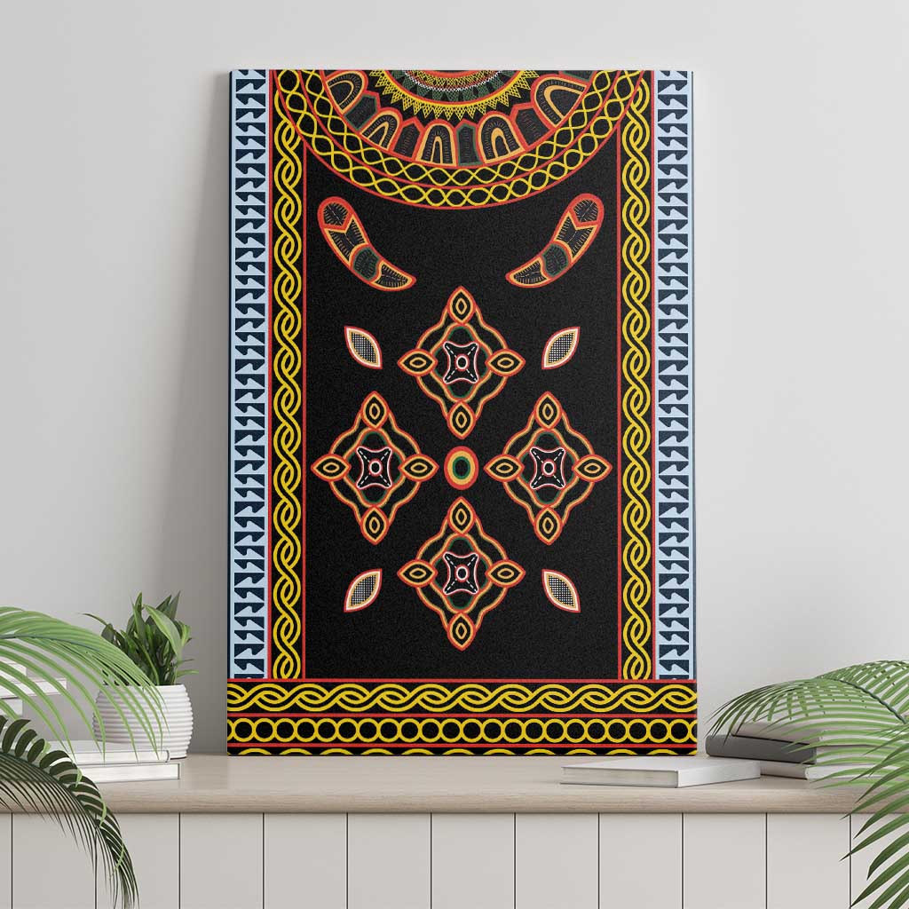 Cameroon Bamileke Toghu Pattern Canvas Wall Art Bamenda Royal Cultural Design
