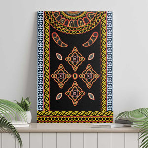 Cameroon Bamileke Toghu Pattern Canvas Wall Art Bamenda Royal Cultural Design