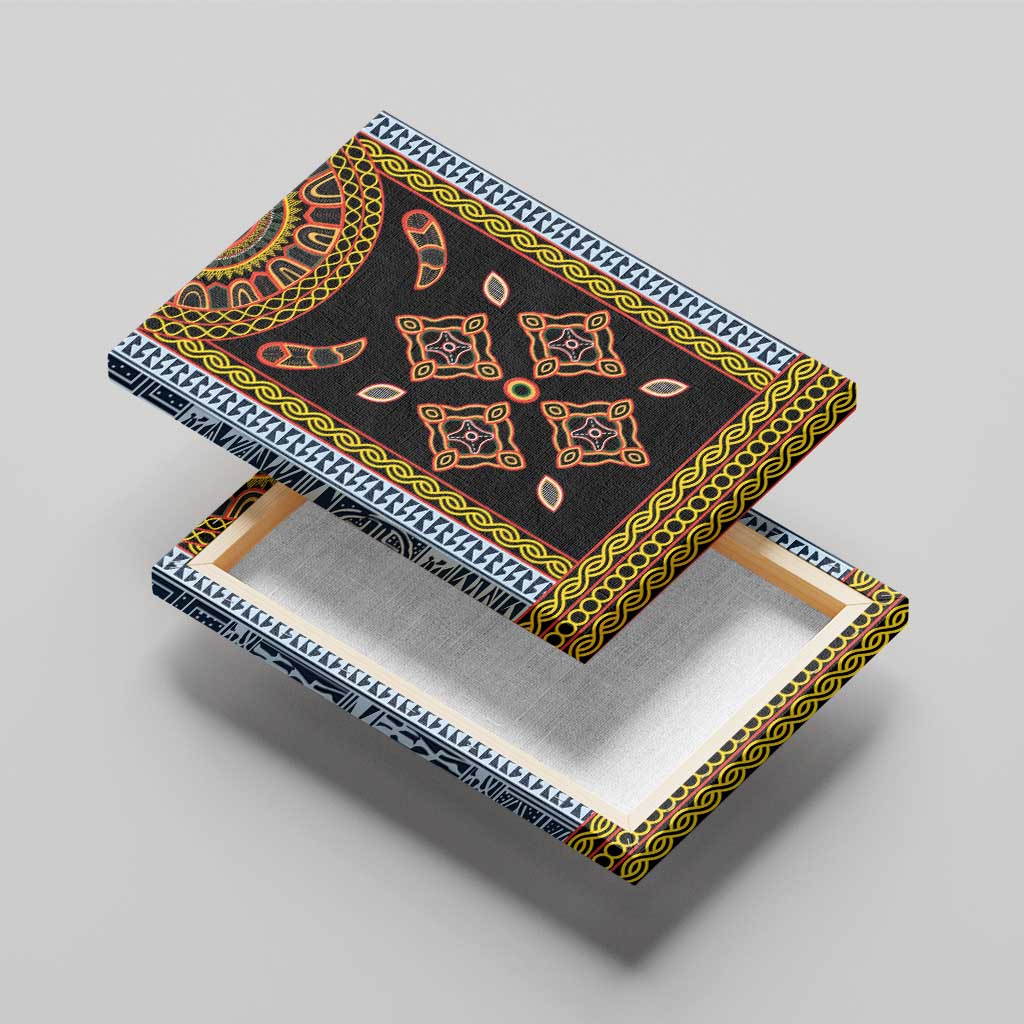 Cameroon Bamileke Toghu Pattern Canvas Wall Art Bamenda Royal Cultural Design