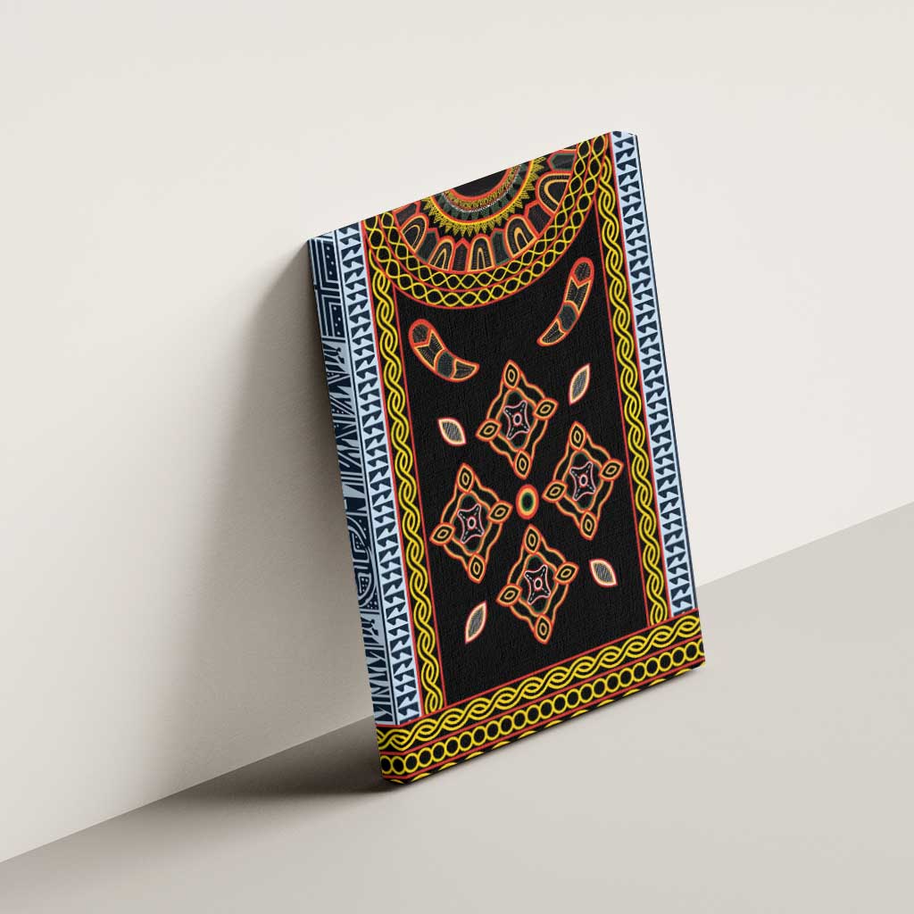 Cameroon Bamileke Toghu Pattern Canvas Wall Art Bamenda Royal Cultural Design