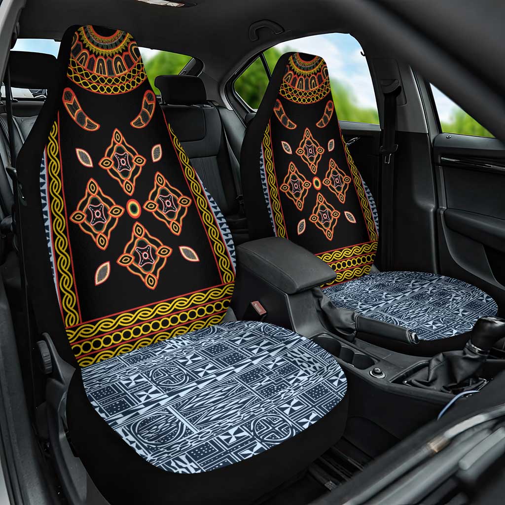 Cameroon Bamileke Toghu Pattern Car Seat Cover Bamenda Royal Cultural Design