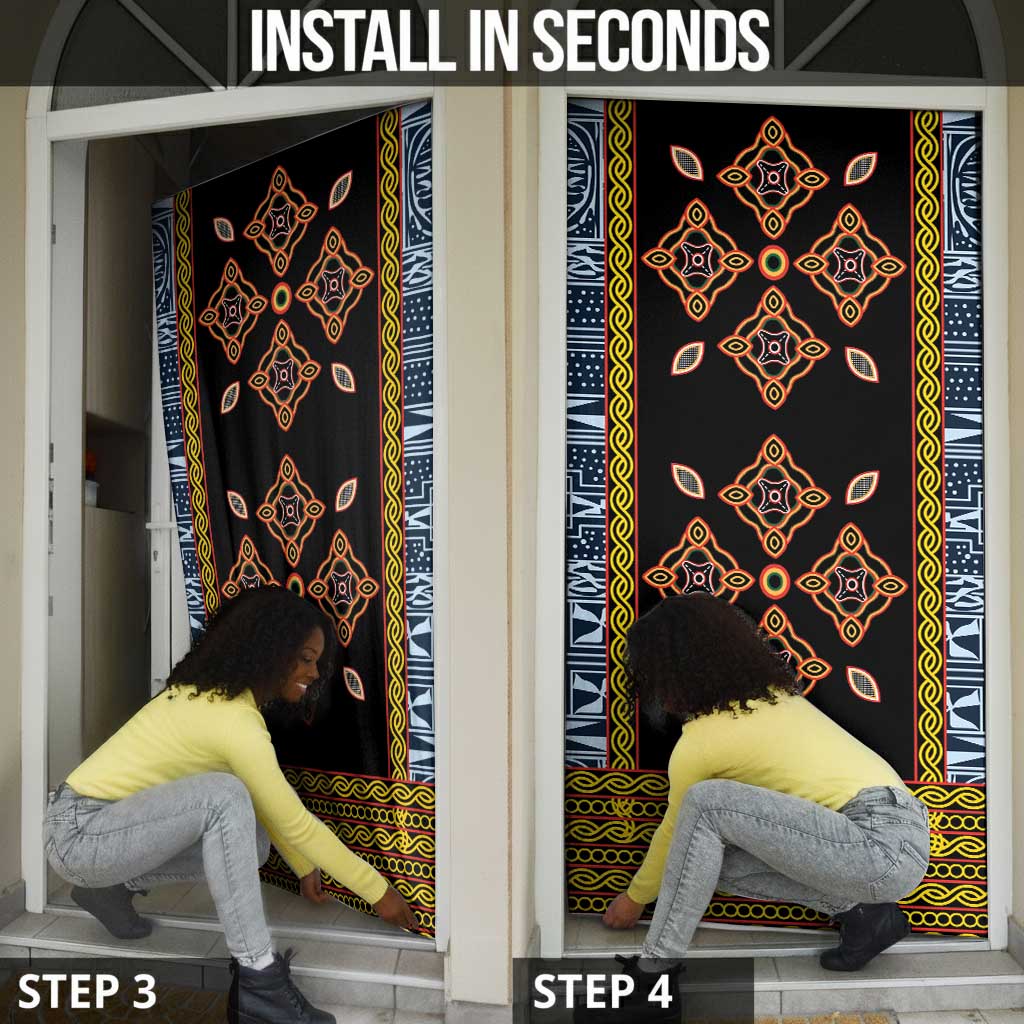 Cameroon Bamileke Toghu Pattern Door Cover Bamenda Royal Cultural Design