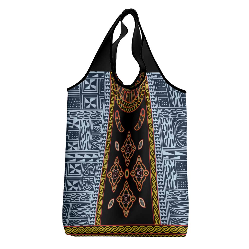 Cameroon Bamileke Toghu Pattern Grocery Bag Bamenda Royal Cultural Design
