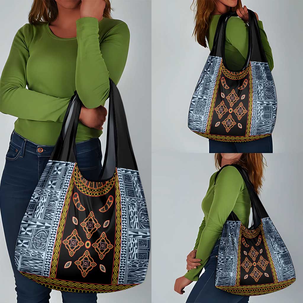Cameroon Bamileke Toghu Pattern Grocery Bag Bamenda Royal Cultural Design