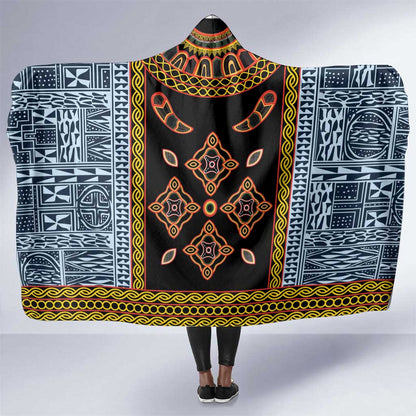 Cameroon Bamileke Toghu Pattern Hooded Blanket Bamenda Royal Cultural Design