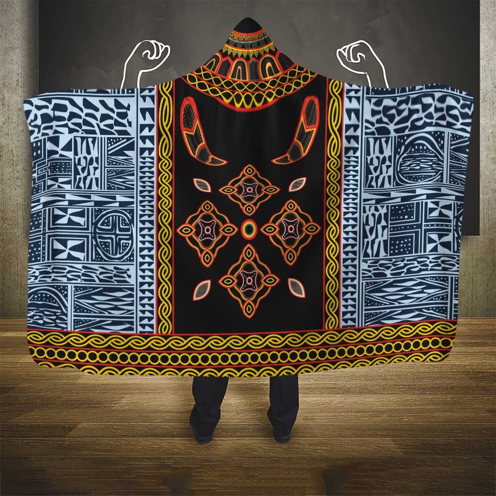 Cameroon Bamileke Toghu Pattern Hooded Blanket Bamenda Royal Cultural Design