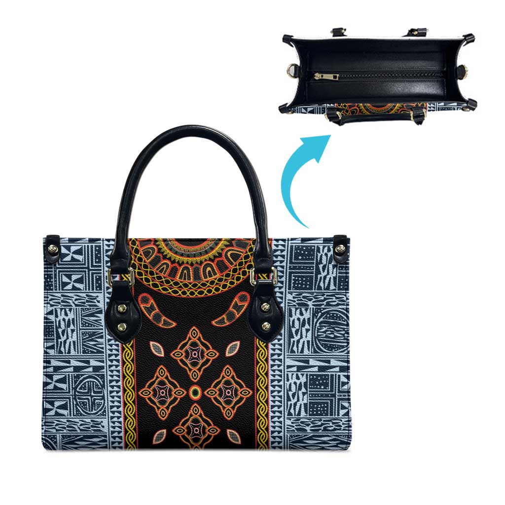 Cameroon Bamileke Toghu Pattern Leather Bag Bamenda Royal Cultural Design