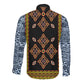 Cameroon Bamileke Toghu Pattern Long Sleeve Button Shirt Bamenda Royal Cultural Design