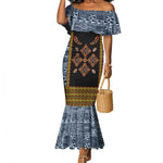 Cameroon Bamileke Toghu Pattern Mermaid Dress Bamenda Royal Cultural Design