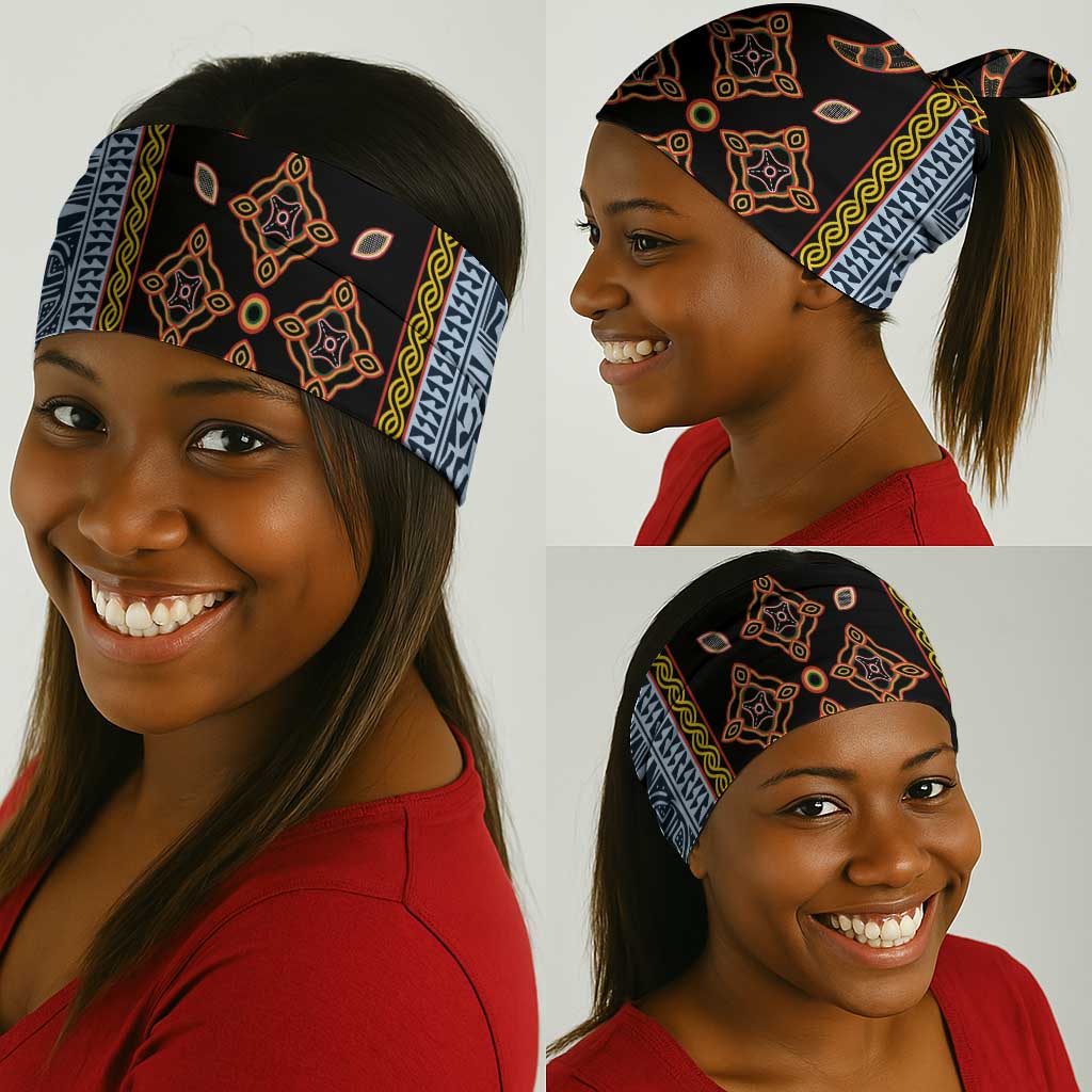 Cameroon Bamileke Toghu Pattern Neck Gaiter Bamenda Royal Cultural Design