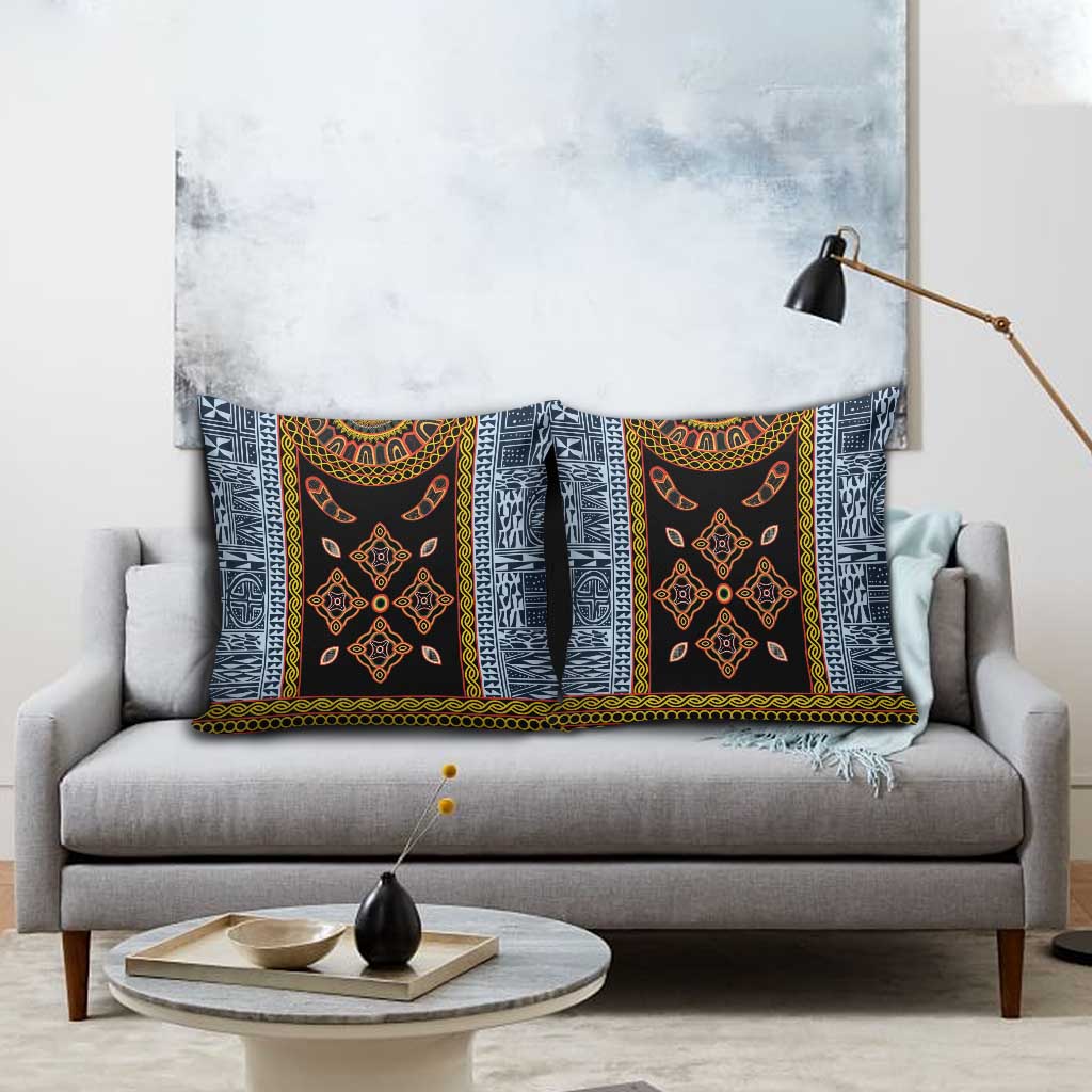 Cameroon Bamileke Toghu Pattern Pillow Cover Bamenda Royal Cultural Design