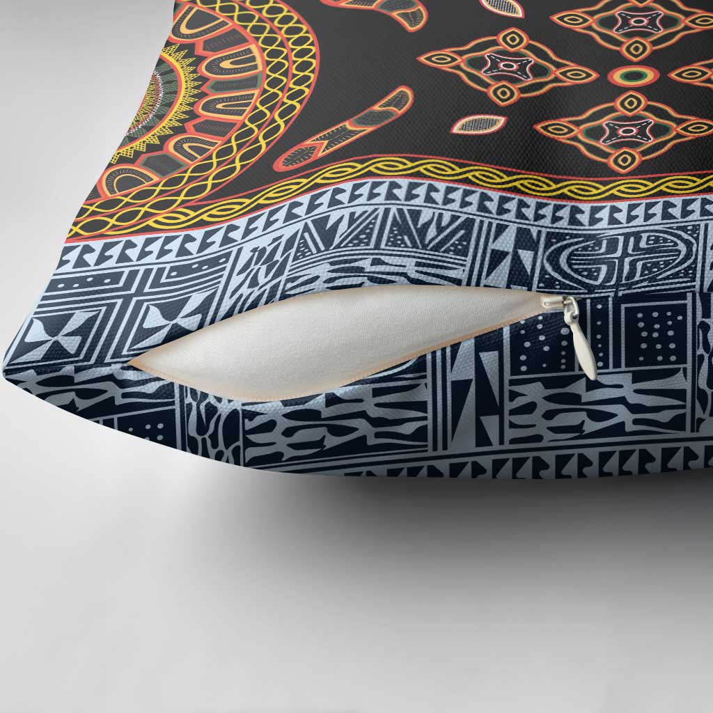 Cameroon Bamileke Toghu Pattern Pillow Cover Bamenda Royal Cultural Design