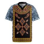 Cameroon Bamileke Toghu Pattern Rugby Jersey Bamenda Royal Cultural Design