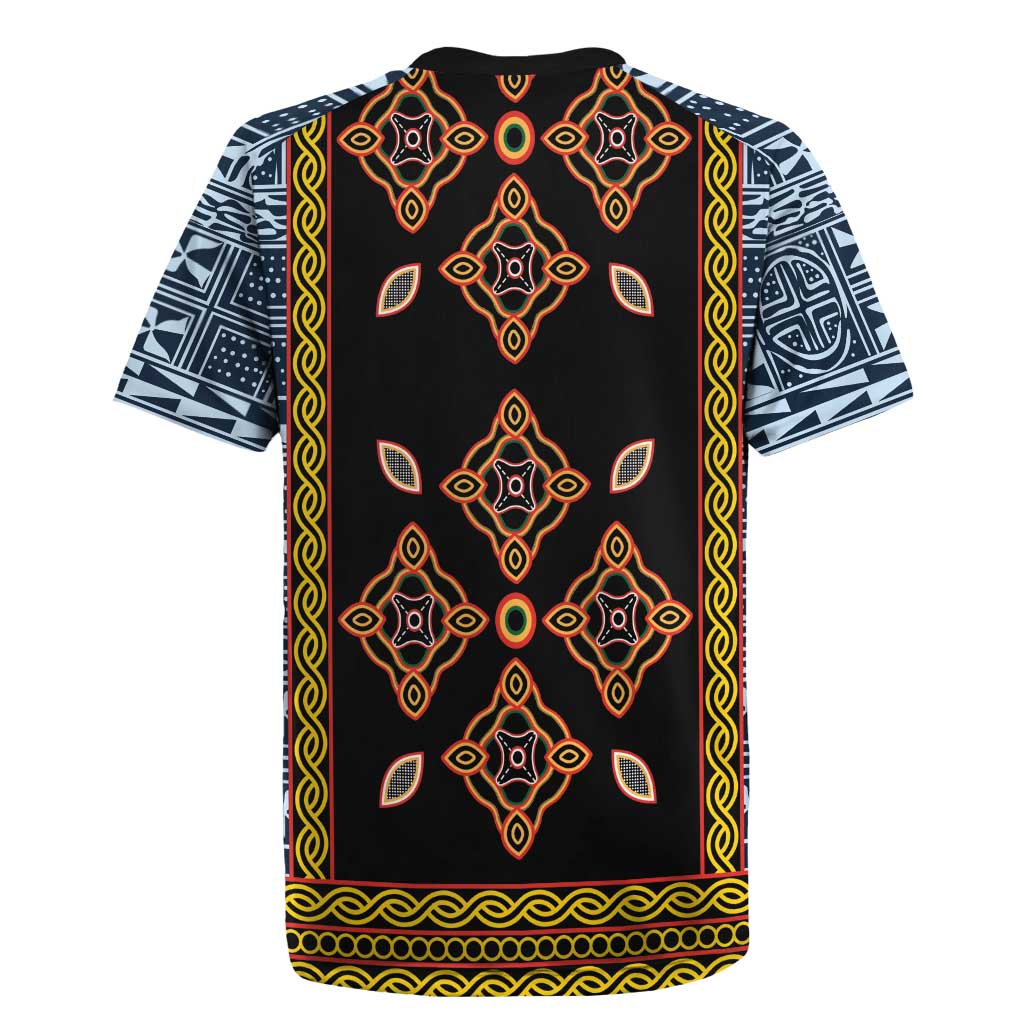 Cameroon Bamileke Toghu Pattern Rugby Jersey Bamenda Royal Cultural Design
