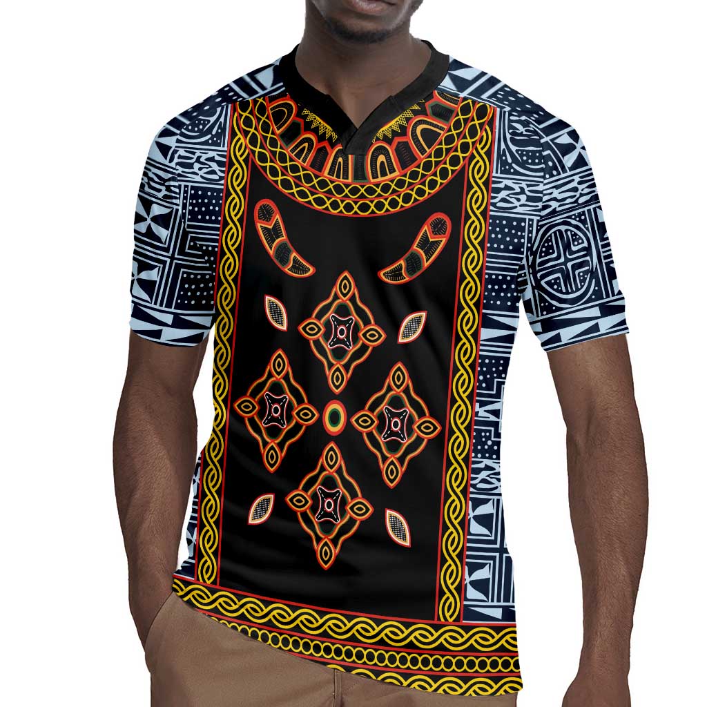 Cameroon Bamileke Toghu Pattern Rugby Jersey Bamenda Royal Cultural Design
