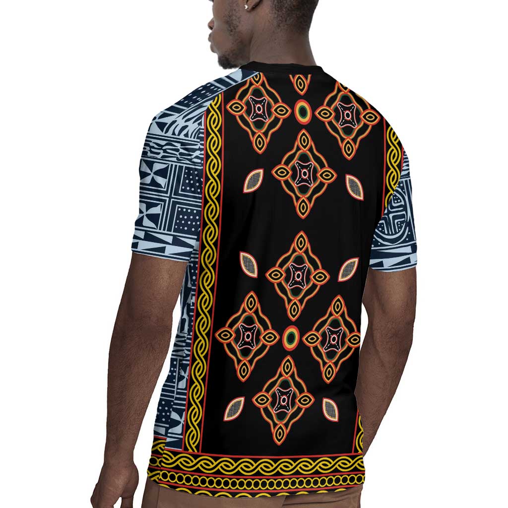 Cameroon Bamileke Toghu Pattern Rugby Jersey Bamenda Royal Cultural Design
