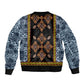 Cameroon Bamileke Toghu Pattern Sleeve Zip Bomber Jacket Bamenda Royal Cultural Design