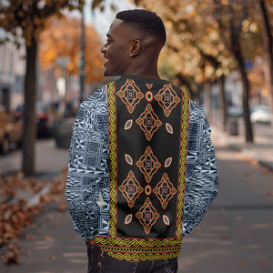 Cameroon Bamileke Toghu Pattern Sweatshirt Bamenda Royal Cultural Design