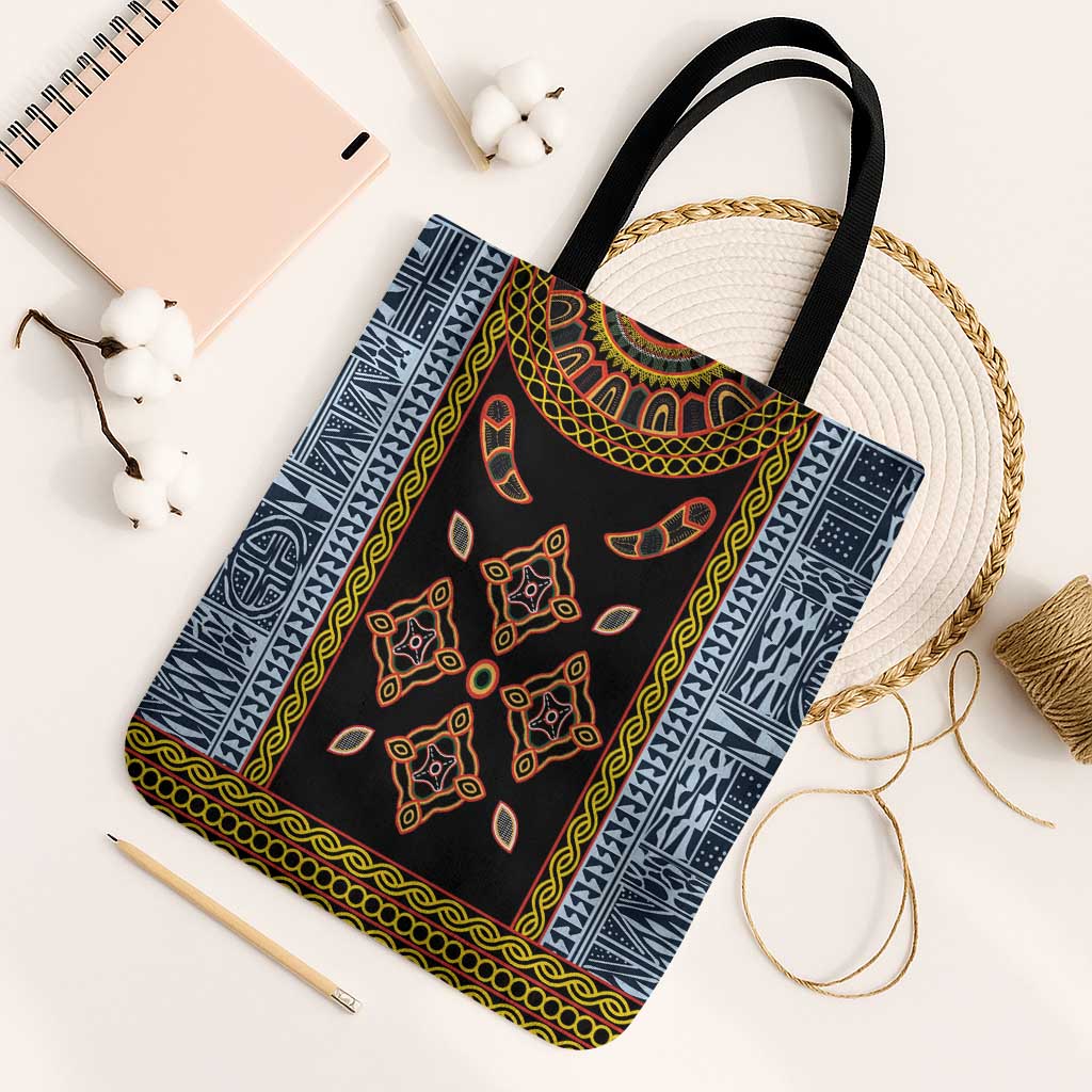 Cameroon Bamileke Toghu Pattern Tote Bag Bamenda Royal Cultural Design