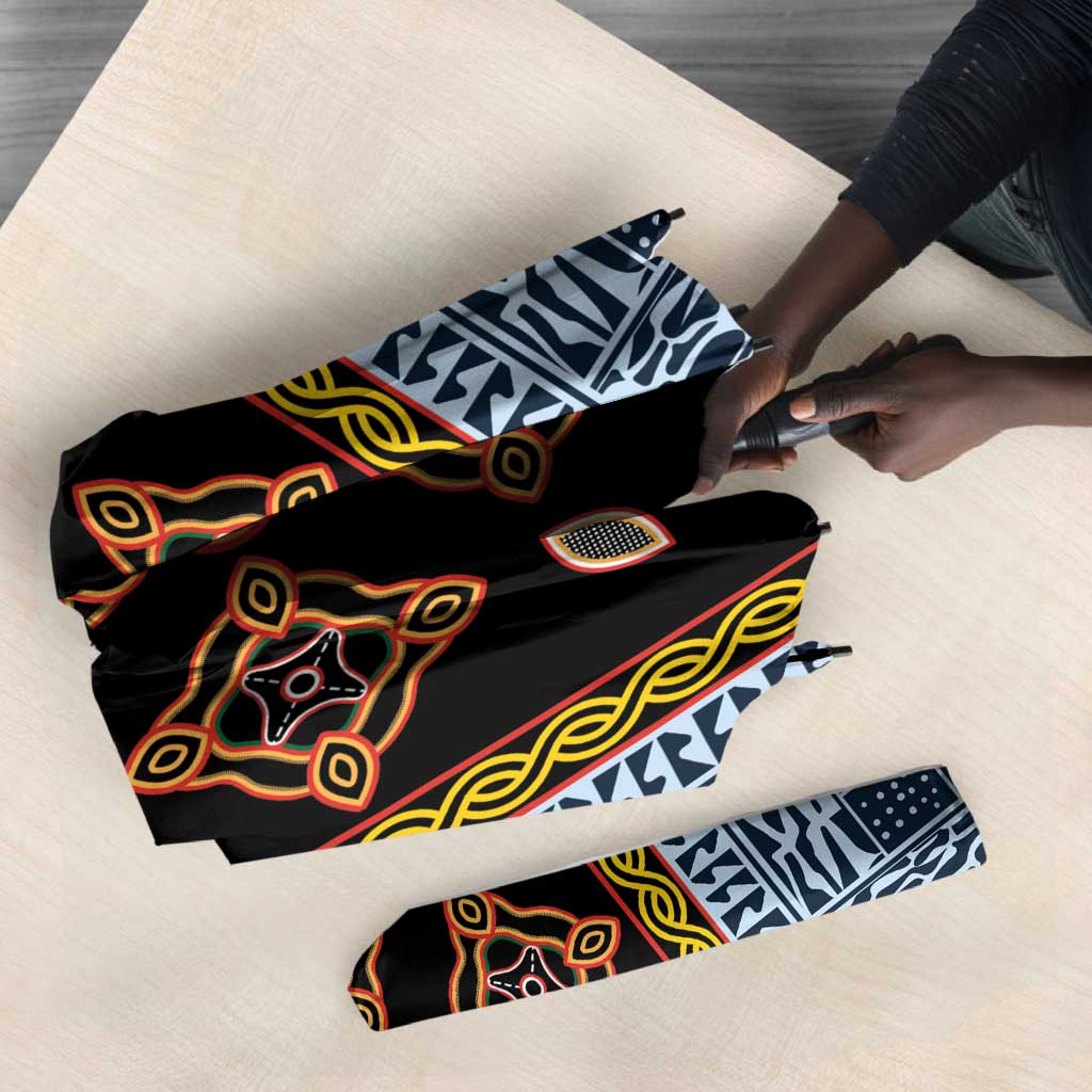 Cameroon Bamileke Toghu Pattern Umbrella Bamenda Royal Cultural Design