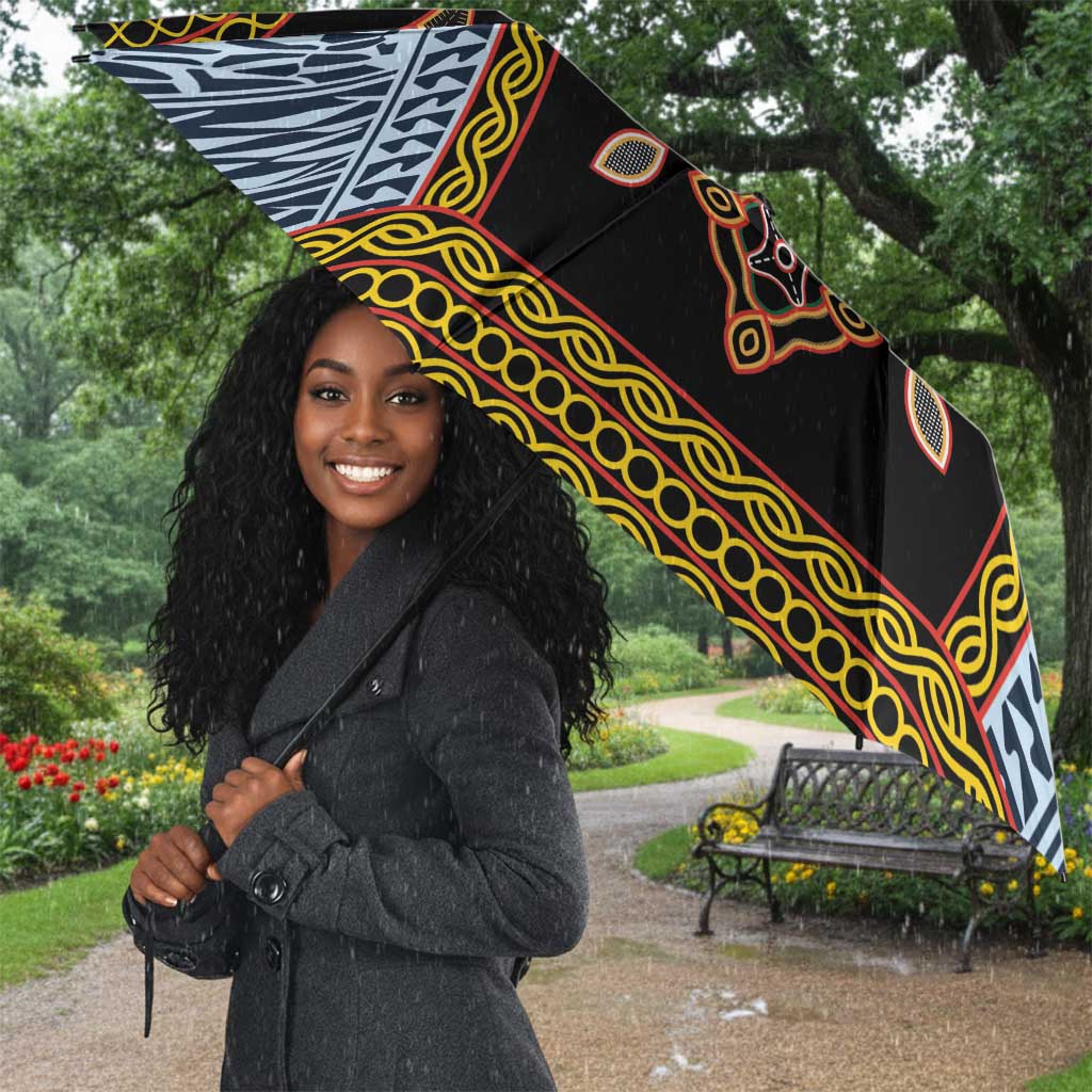 Cameroon Bamileke Toghu Pattern Umbrella Bamenda Royal Cultural Design