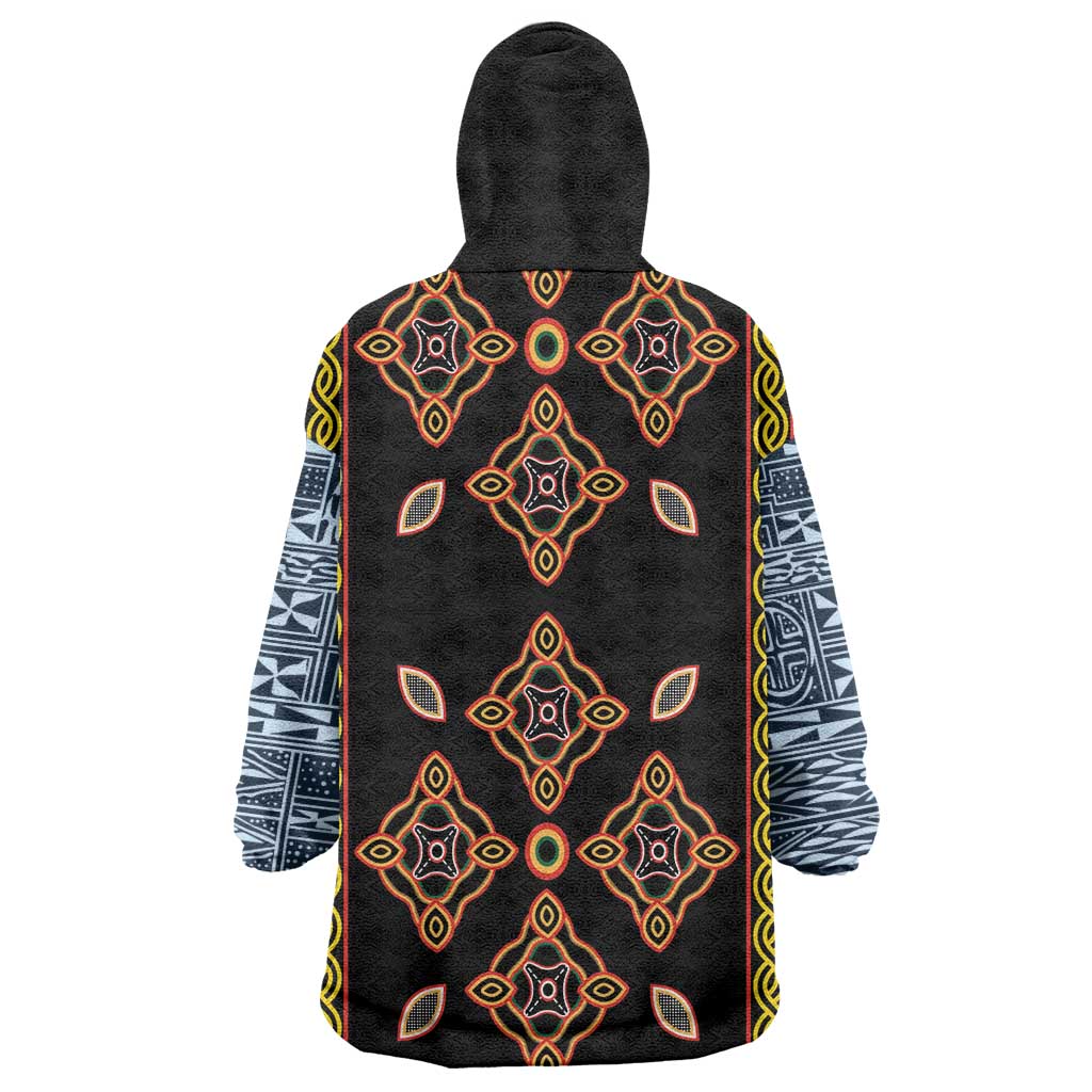 Cameroon Bamileke Toghu Pattern Wearable Blanket Hoodie Bamenda Royal Cultural Design