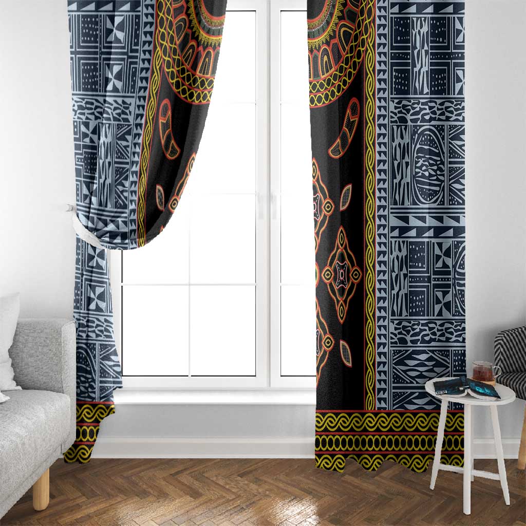Cameroon Bamileke Toghu Pattern Window Curtain Bamenda Royal Cultural Design