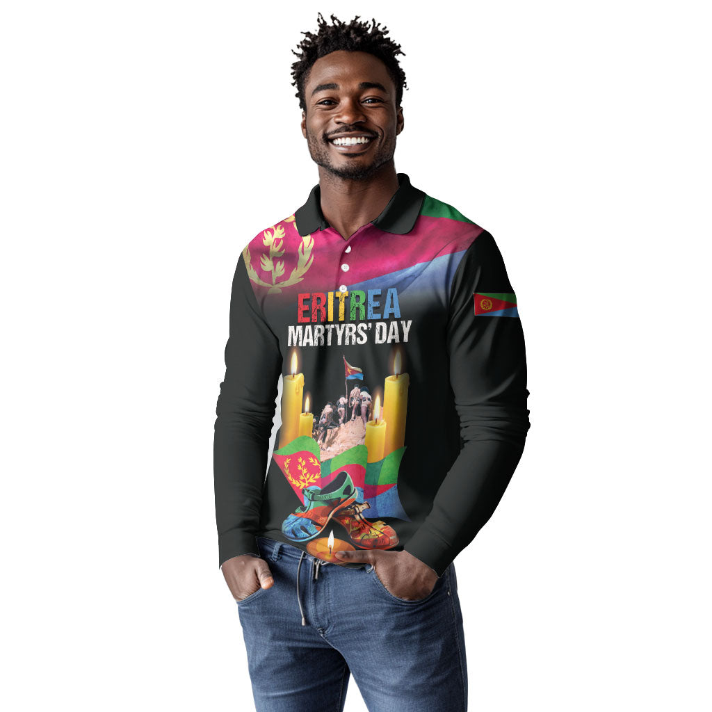 Personalized Eritrea Martyrs Day Long Sleeve Polo Shirt Eritrea EPLF Honoring Shida Heroes